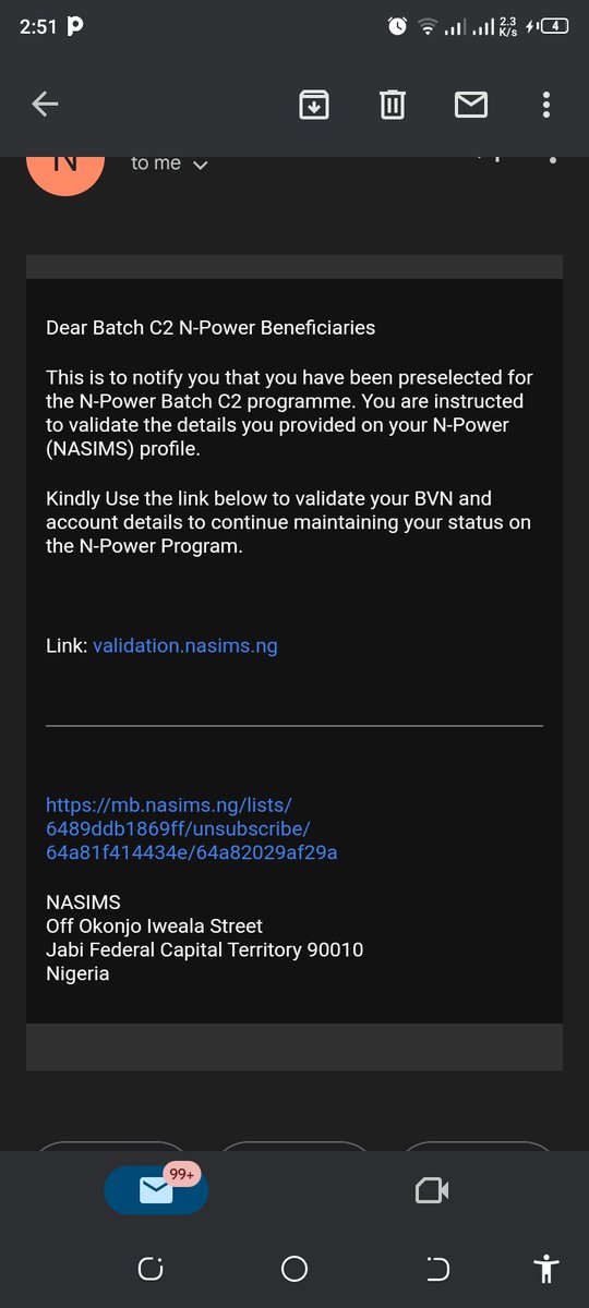 AzumaraU's tweet photo. @NasimsNg 
Good afternoon,   I logged into my email and found this content.  Kindly help check if this is a scam or authentic with a screenshot of the email https://t.co/i3Vj3783Iu