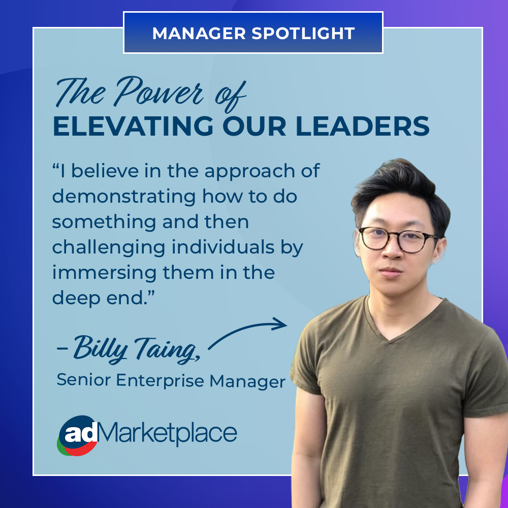 At adMarketplace, Billy continues to lead &amp; solely believes that trust stands as the biggest catalyst for effectively leading &amp; growing a team. Outside of work, he likes film &amp; searching for the best burger in NYC.

More here: tinyurl.com/y8e7e5vj

#adtech #searchadvertising