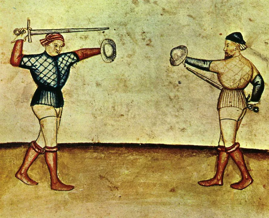 ThatShakespeare's tweet photo. The sword and buckler style of fighting was popular in the 16th century, and considered an art form to know how to do. Jared explains that actors would have also been trained swordsmen, knowledgable in these styles of figthing. https://t.co/neQcjTtWwp #ThatShakespeareLife https://t.co/qiNFqA7gjb