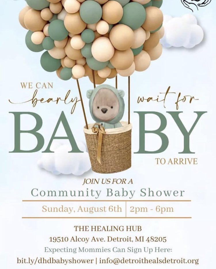 KamilaShakur's tweet photo. A community baby shower is coming up next month for pregnant people in Detroit. FYI, if you know someone who could benefit please share 🍼 https://t.co/1OqGbQscUK