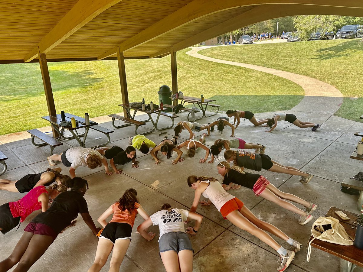 Girls crushing 9 push-ups for Morgan’s message. #9for9