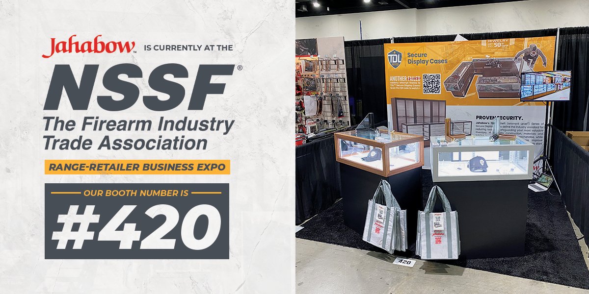 Jahabow's tweet photo. We are here at the NSSF Range Retailer Business Expo in Milwaukee WI! Make sure to come visit our booth and see why our TDL Secure Display Cases define the industry standard for reducing loss and safeguarding your most valuable inventory. https://t.co/XNnolnPT7y