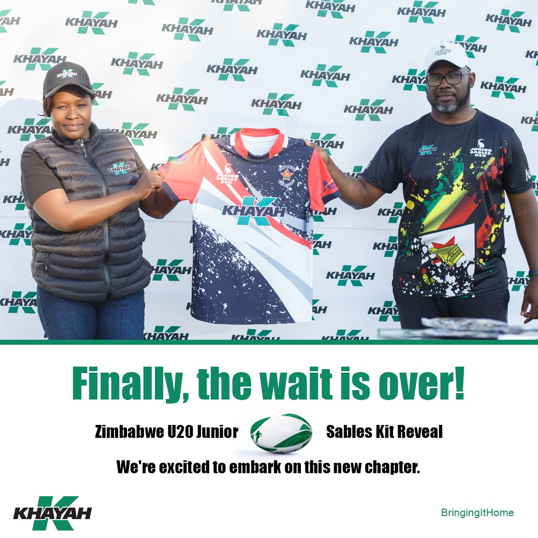 Finally, the wait is over, and thank you for your incredible support and enthusiasm throughout this journey. We are excited to embark on this new chapter with the Zimbabwe U20 Junior Sables 

#Khayah
#BringingItHome
#RugbyKitReveal