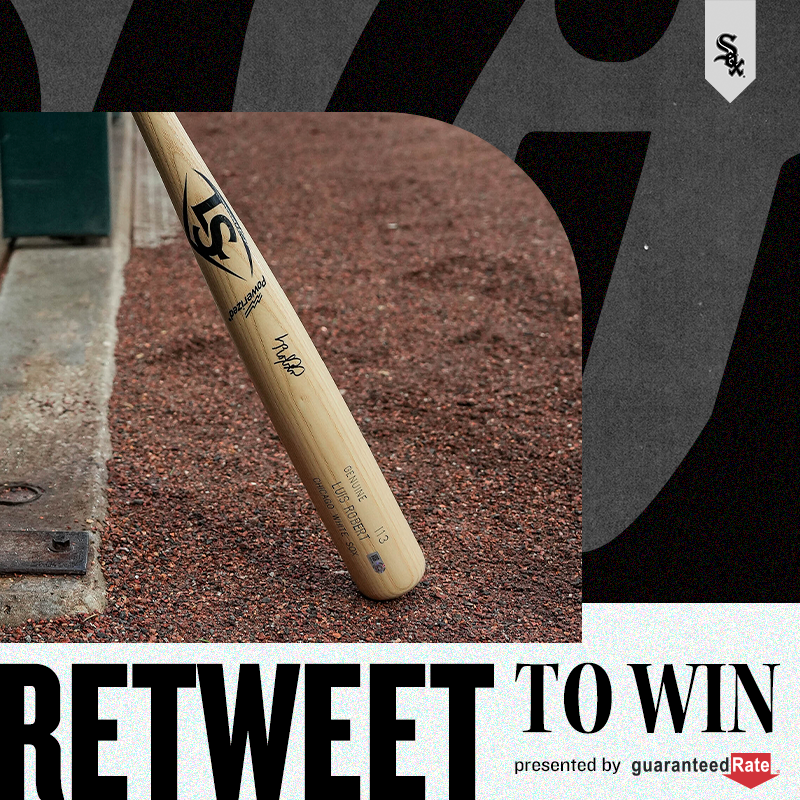whitesox's tweet photo. RETWEET for a chance to win an autographed Luis Robert Jr. bat! 

#WhiteSox x @GuaranteedRate