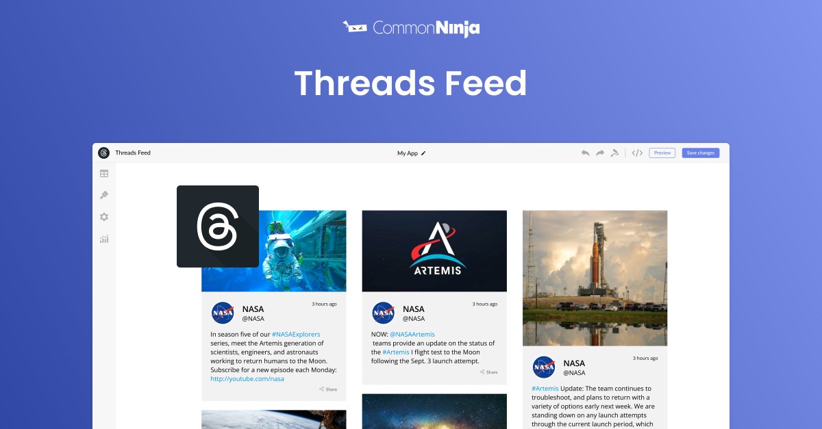 CommonNinja's tweet photo. Meet our latest creation, the Threads Feed widget. Following the exciting debut of Threads, we've quickly adapted to offer this new tool.
#commonninja, #newwidget, #threadsfeed,
https://t.co/kYyN285aVO https://t.co/Ekynhh28Yt