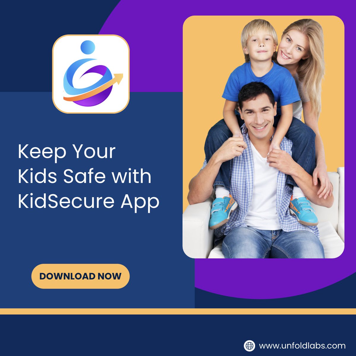 UnfoldLabs's tweet image. Enjoy peace of mind while conveniently managing your child's devices. #KidSecure can connect &amp;amp; manage up to 5 devices, monitor cellular data usage, receive SOS alerts, etc. Download - tinyurl.com/zyhrwfur

#AppControl #KidsSecure #OnlineSafety #Parenting #UnfoldLabsProducts