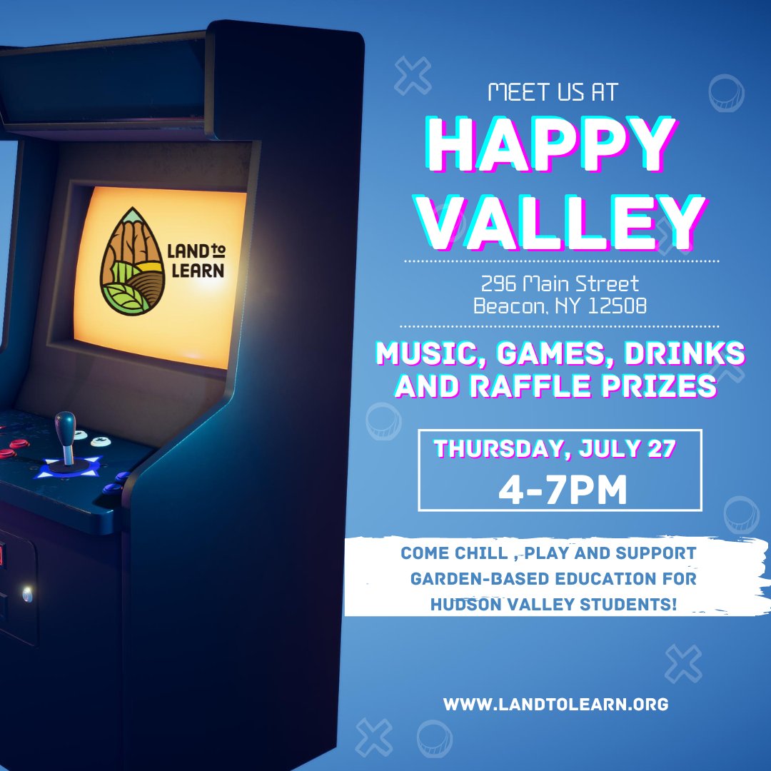 LandToLearn's tweet photo. Come chill, play and support garden-based education for Hudson Valley students! Enter a raffle with great local prizes! Thanks to our host Happy Valley Arcade Bar in Beacon for having us and donating $2 of each glass of Catskill  Ball Lightning  purchased between 4-7PM. https://t.co/nwgAqVHI2v