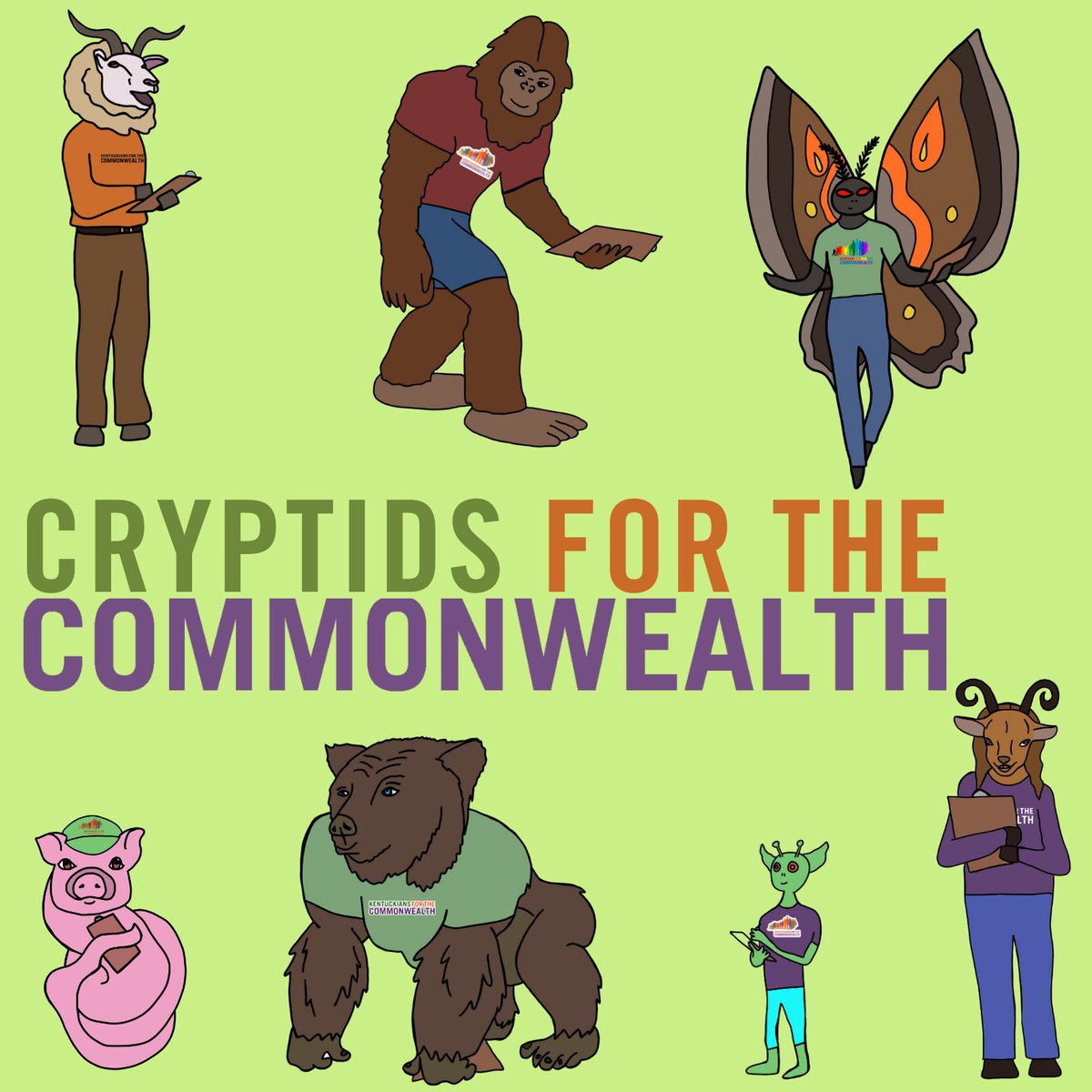 kftc's tweet photo. Are you ready to meet the wildest organizers the Commonwealth has ever seen? From sprawling forests to mysterious lakes, #KFTC presents the extraordinary Cryptids of the Commonwealth crew! https://t.co/H82sLpNPC9