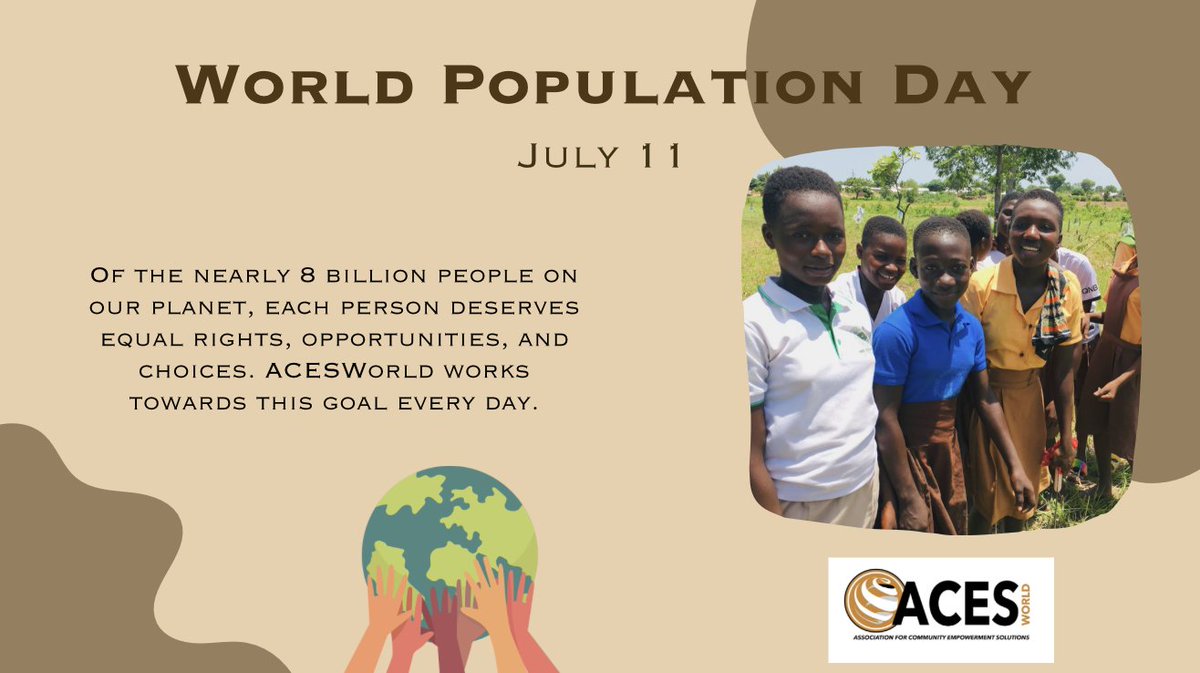 AcesWorld4All's tweet photo. July 11th is World Population Day. #ACESWorld uplifts women and provides them with the knowledge for them to make choices that benefit their health and sustain their rights.
@girlsalliance @WomenforWomen @eige_eu https://t.co/bNULyE65dQ