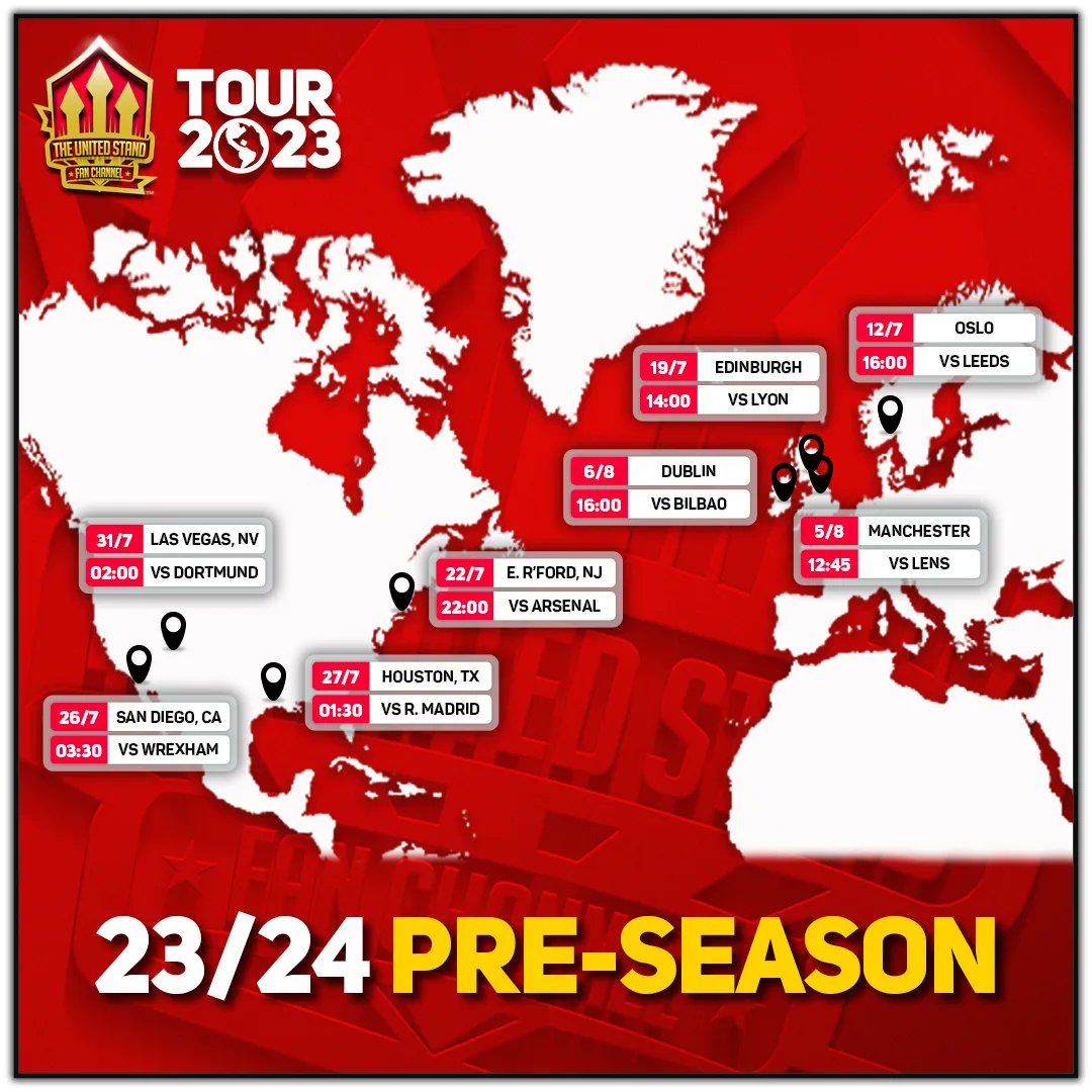The United Stand on Twitter "Manchester United's 2023 PreSeason Tour