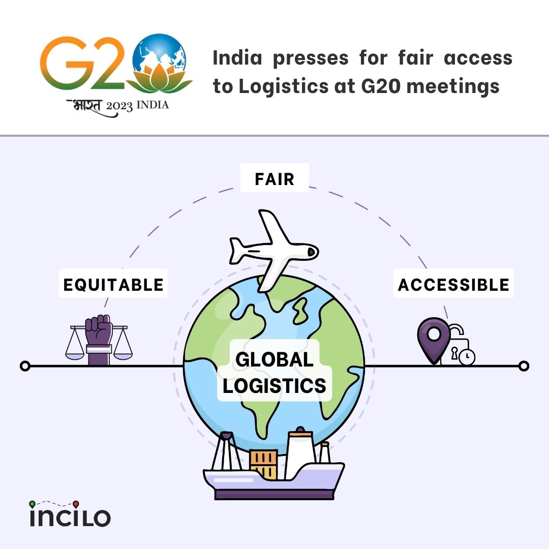 inciloIN's tweet photo. New Delhi's focus during its G20 presidency will be on prioritizing fair and equal access of logistics for the developing nations in global trade (Source: https://t.co/ImR8DXrl0j)
#G20India #G20  #transport #logistics #information   #Facts #explore #fyp #followformore #India https://t.co/GZo12OUhUd