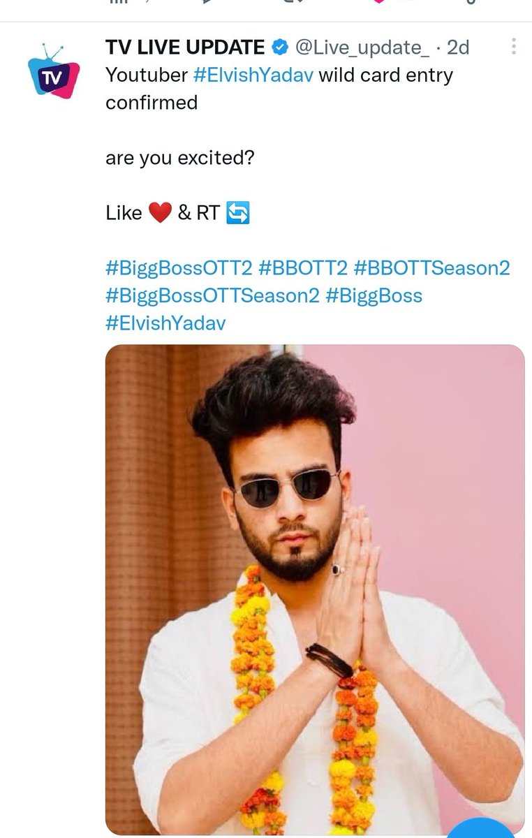 TUSU_CLOTHING's tweet photo. First of all every update only on @Live_update_ follow and support 😍
Confirmation was two days ago @Live_update_ Elvish Yadav is coming
Wild card entry #ElvishYadav #devolina
#palak
#BBOTT2 #BiggBossOTT #BiggBossOTT2 #BBOTT https://t.co/OaNEUs7mwg