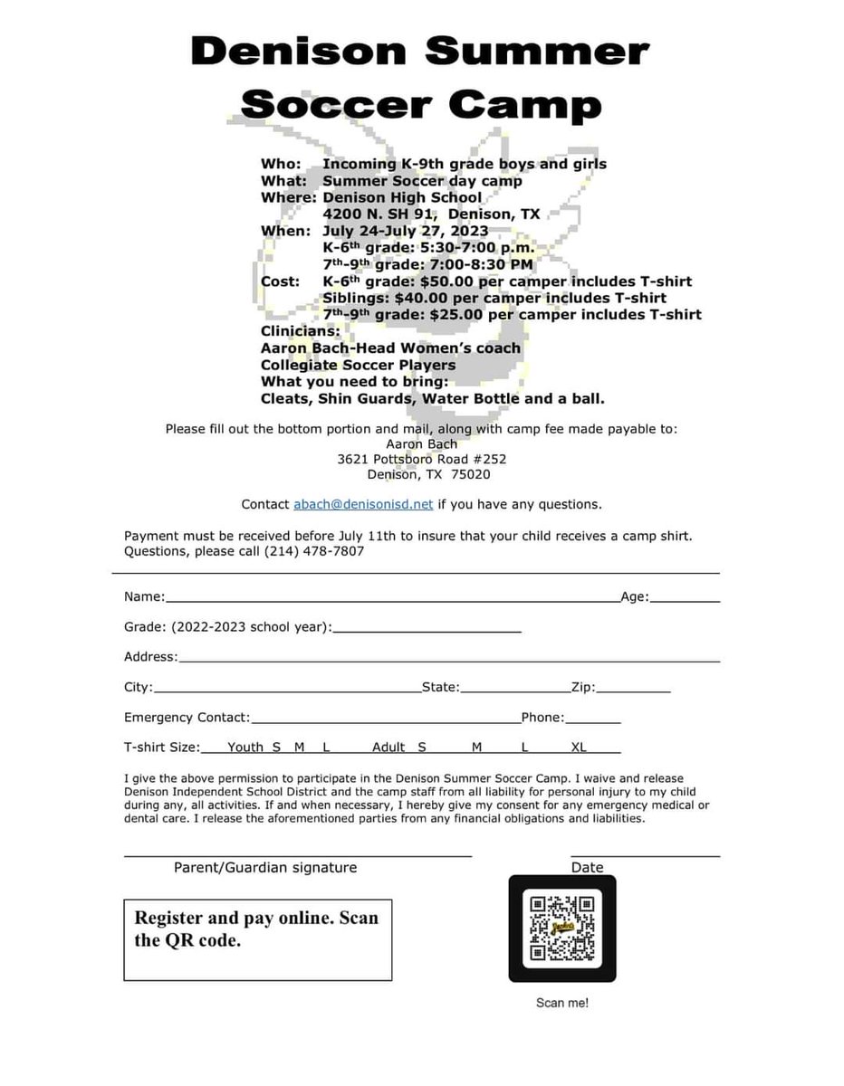Still time to sign up. <a href="/denisonisd/">𝗗𝗲𝗻𝗶𝘀𝗼𝗻 𝗜𝗦𝗗</a> <a href="/TexomaSoccer/">Texoma Soccer</a>