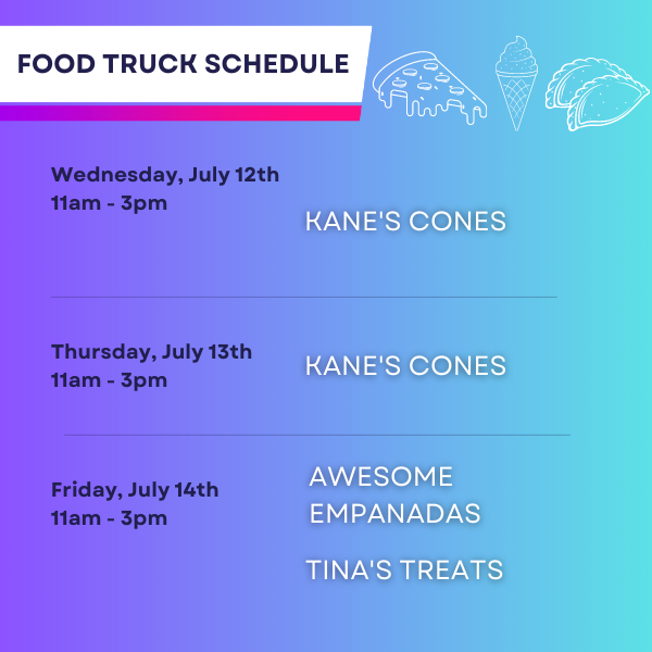 CoxSci's tweet photo. 🔈UPDATE 🔉
Food Truck Frenzy Schedule 🍕🍦
📅 July 12th - July 16th 

#CoxScienceCenterandAquarium #OpenEveryMindtoScience #FoodTruckFrenzy https://t.co/zRr3Jt9gka