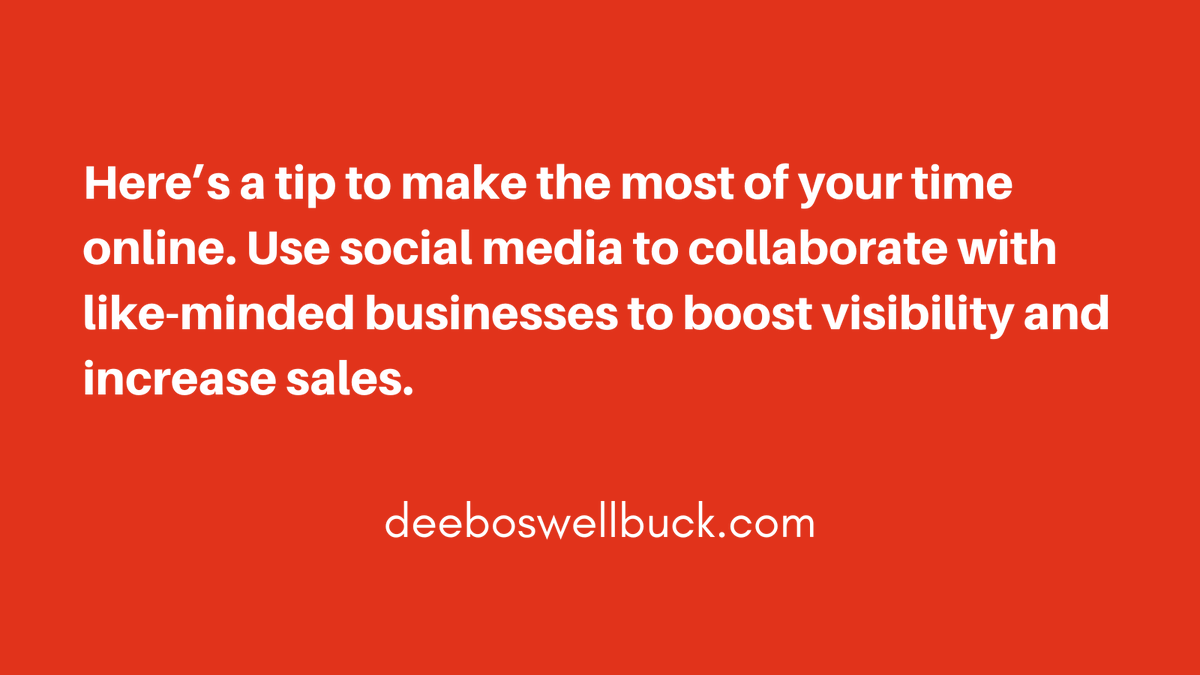 Here’s a tip to make the most of your time online. Use social media to collaborate with like-minded businesses to boost visibility and increase sales. buff.ly/3O2TipP 

#digitalmarketingtips #torontobusiness #canadianbusiness
