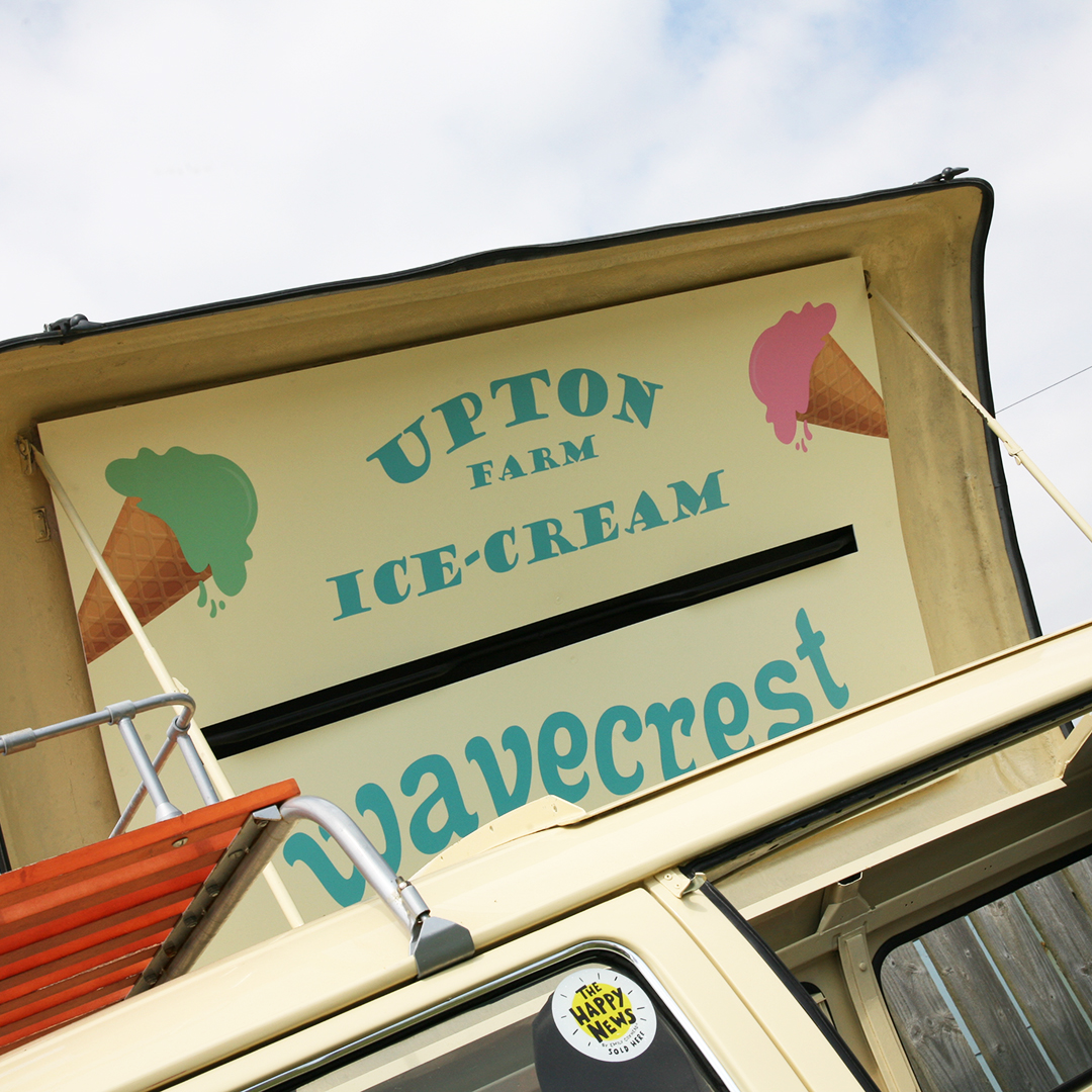 Signspeed's tweet image. Van Rebrand for Upton Farm Ice Cream and Wavecrest Cafe in Angle... We love the colour and retro beach vibes of this job, giving Dutty the VW a new lease of life!! Have you been down to Angle and spotted the van yet?! #pavementsigns #logodesign #vangraphics #pembrokeshire