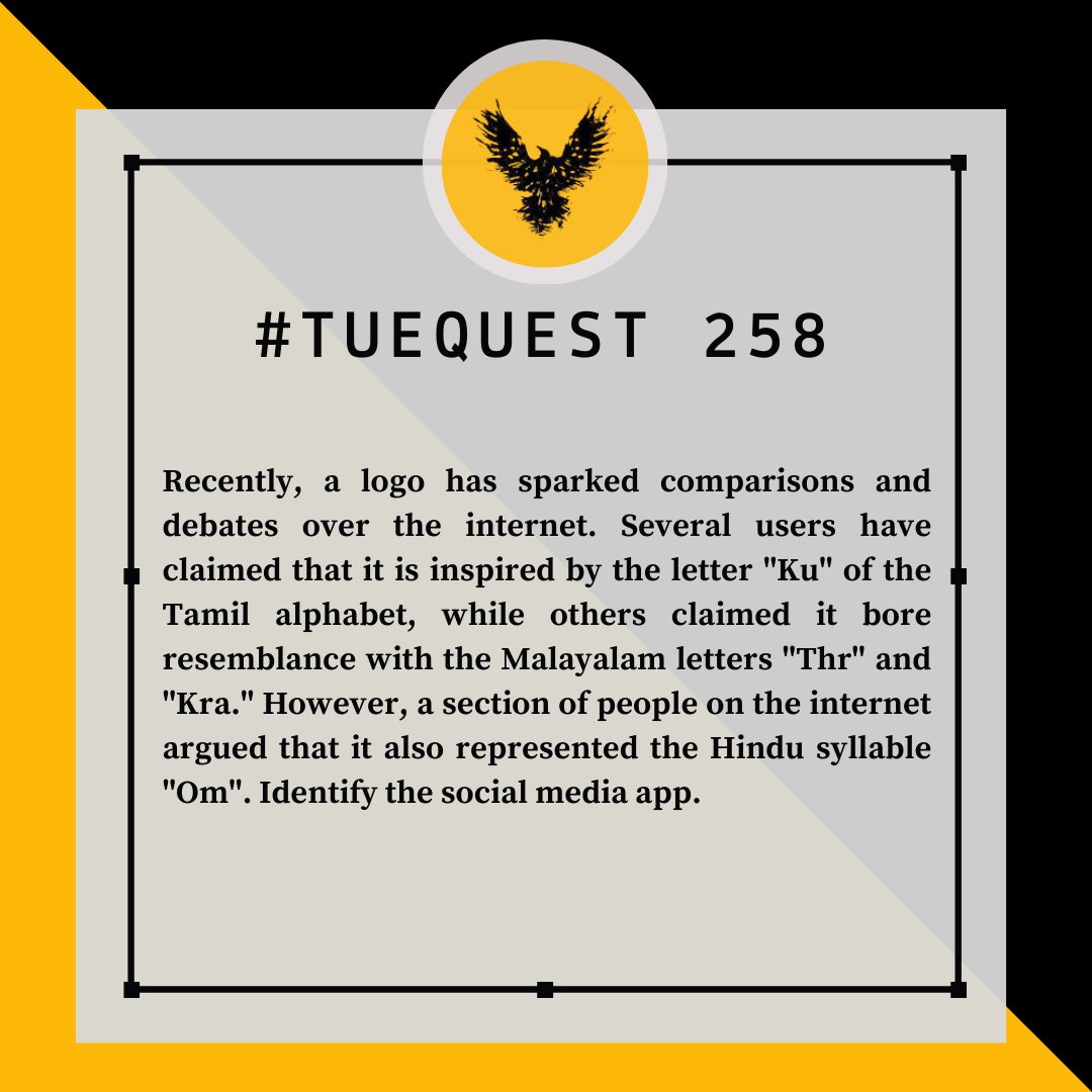 SRCCQuiz's tweet photo. TueQuest is here again to get your mind working.
Send in your answer for #TueQuest 258 in the DMs!!
#quiz #fun #knowledge #srcc #delhi #du #questions
#logo
#socialmedia #symbols
#malyalam
#om https://t.co/RFvXyBBj43