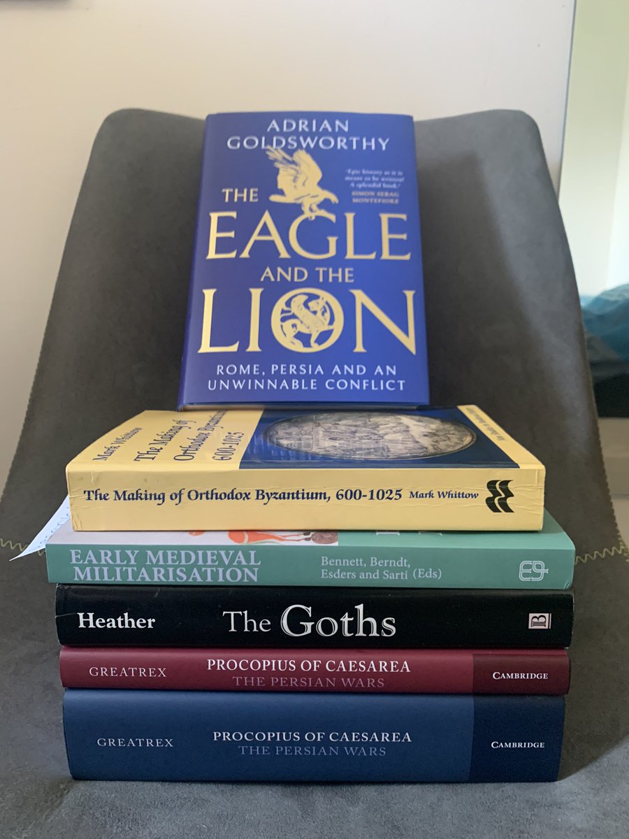 Might have picked up a few books at #IMC2023… which also included a second copy of Whittow’s ‘Making Byzantium’ to keep my signed copy nice and safe! Look forward to getting through these! 

#Roman #Sasanian #Persia #Parthia #Goths #LateAntiquity #ByzantineTwitter