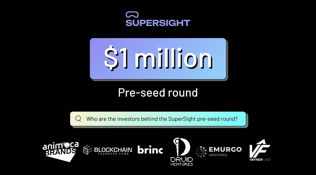supersightxyz's tweet photo. 1/ We are thrilled to announce our $1M pre-seed round with participation from Gary Vaynerchuk (@garyvee), @BlockchainFF, @brincvc, @DruidVentures, @emurgo_io, and @animocabrands to build Crypto-Specific Large Language Models (LLMs). https://t.co/kMR2HgEvLN