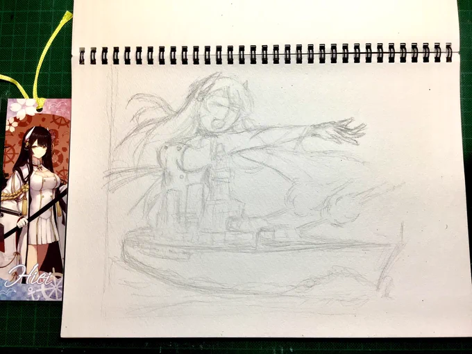 最初に描くスケッチなんて、描きたいもの位しか、最後まで同じものは殆ど無いです。 こんな感じで。 #AzurLane #アズールレーン #比叡
