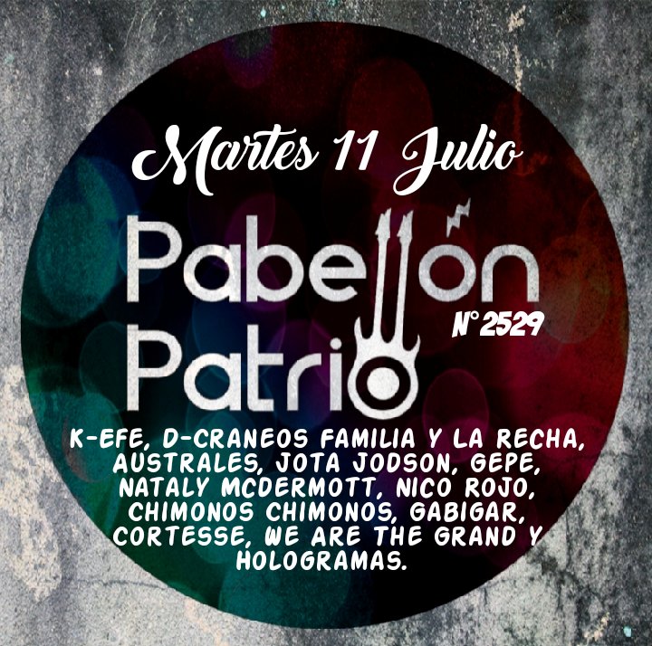 PabellonPatrio's tweet photo. Hoy en #PabellónPatrio #K_Efe #DcraneosFamilia & #LaRecha @Australesbanda @jota_jodson @gepegepegepe @NatalyMcDermot2 @nicorojonico #Chimonos #Gabigar #Cortesse @WeAreTheGrand #Hologramas Toda la info en nuestro Facebook https://t.co/SXer2sC6oD https://t.co/HON1tcg67s