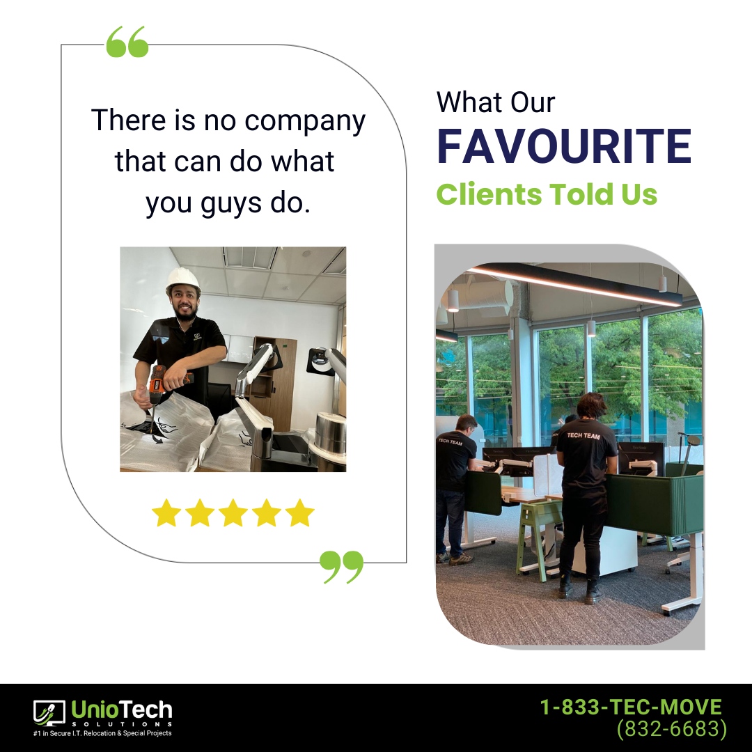 Unio_Tech's tweet photo. We don't hire temporary labor. We make a commitment to hire tech team employees so we can make a commitment to you.
#ITrelocation #projectmanager #technology #workstations #desksetup #WorkplaceTechnologyServices #cablemanagement https://t.co/zaA9TvnFOm