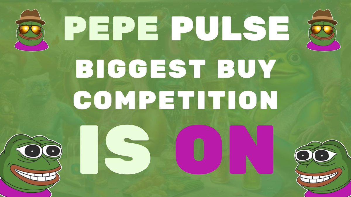 Pulse_Pepe's tweet photo. $PPP Biggest Buy Competition

TOTAL PRIZE: 10 BNB

Biggest buys in the next 24 hours WINS:

🥇: 5 BNB
🥈: 3 BNB
🥉: 2 BNB

Buy: https://t.co/XztsGEPvY3

Buys are cumulative, so if your biggest buy is beaten, just buy some more $PPP

Rule: Buy and Hold for 24Hrs. https://t.co/RaevIalqEU