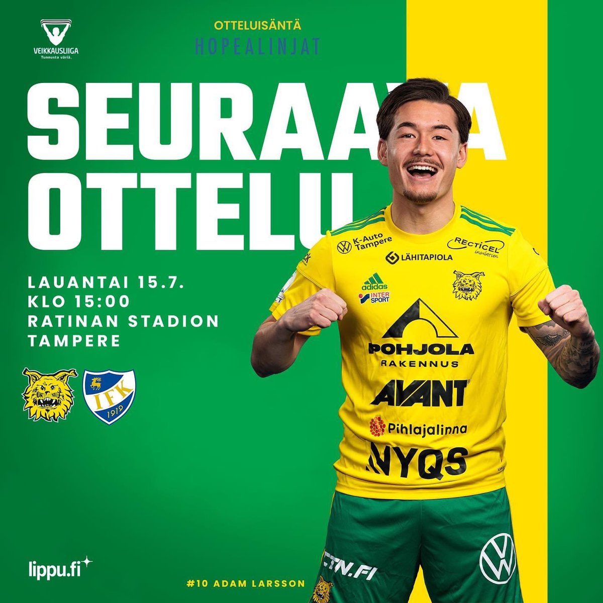 Lauantaina 15.7. Ratinassa juhlaottelu😻

40 vuotta sitten 15000 fania juhli Ilveksen mestaruutta Ratinassa. Vuoden 1983 mestareita lauantaina Ratinassa — tule sinäkin! 🥇

🆚 <a href="/IFKMariehamn/">IFK Mariehamn</a> 
🕒 15:00
🏟️ Ratinan Stadion

🎟️ lippu.fi/ilvesedustus (B-katsomoon 8,30€)

#Ilves