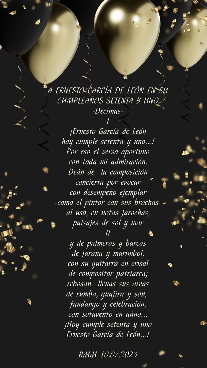 cgi_mx's tweet photo. En ocasión del cumpleaños del Maestro Ernesto García de León

#Décimas de:
Ricardo Marmolejo Mendoza

#seguimoscelebrando  @Garcilone https://t.co/dBFWE0VbcH