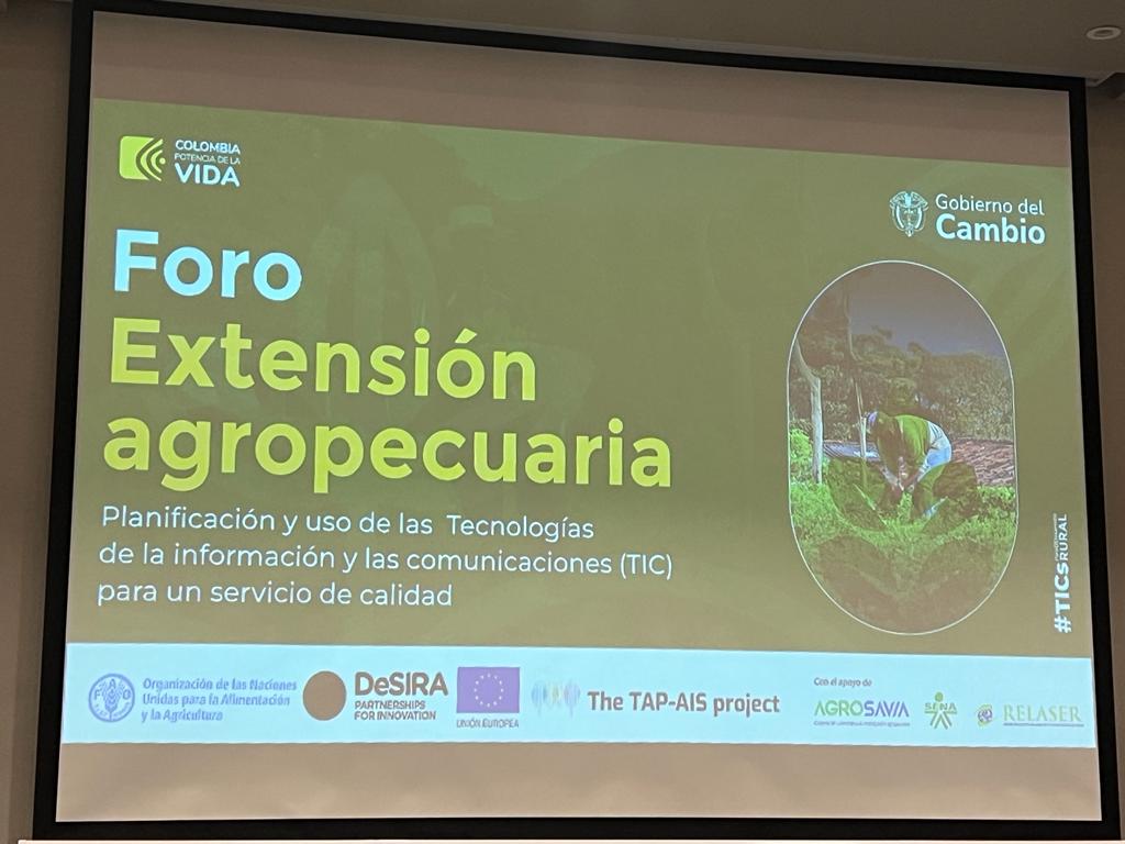 #AEstaHora, Nuestro Director Ejecutivo <a href="/JULIOCESARLOME/">JULIO CESAR LOZANO</a>, participa en el Foro Extensión Agropecuaria: planificación y uso de las tecnologías de la información y las comunicaciones (TIC) para un servicio de calidad.<a href="/FAO_Colombia/">FAO Colombia</a>