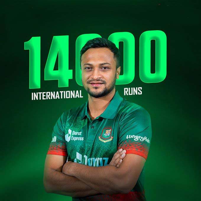 sofhortourism's tweet photo. #tamim_iqbal ও #musfiqurrahim এর পর তৃতীয় ব্যাটার হিসেবে ১৪০০০ রান পূর্ণ করার জন্য অভিনন্দন #SakibAlHasan

#Bangladesh #Cricket https://t.co/x7Dk6cBoSl