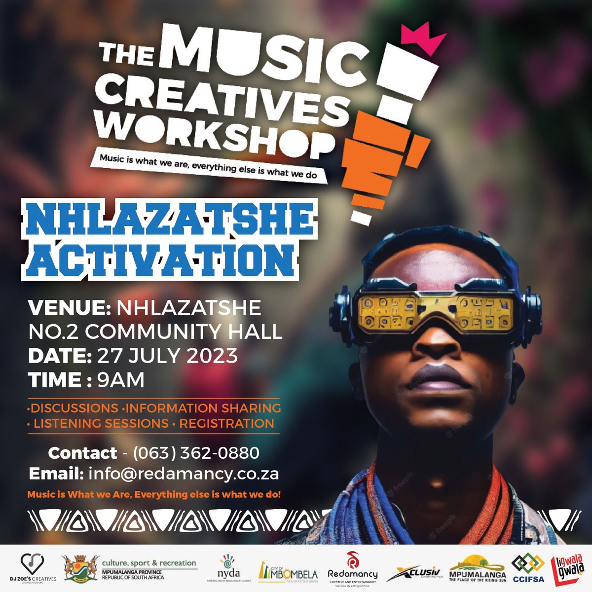 Redamancy_Studios (@redamancystudio) on Twitter photo Nhlazatshe Stand Up!!! π
Our Flagship programme <a href="/music_creatives/">THE MUSIC CREATIVES WORKSHOP</a> is making its way to you!
Get ready for hustling tips, skills, Tools & tangible opportunities available in the music industry.
Lets discuss music as a business at No.2 Community Hall on the 27th Of July. Nhlazatshe Stand Up!!! π
Our Flagship programme <a href="/music_creatives/">THE MUSIC CREATIVES WORKSHOP</a> is making its way to you!
Get ready for hustling tips, skills, Tools & tangible opportunities available in the music industry.
Lets discuss music as a business at No.2 Community Hall on the 27th Of July.