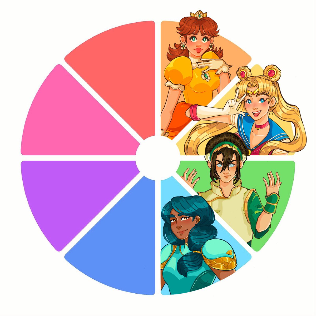 💙Light Blue done! 💙 feeling a little nostalgic with Mermista, this show was such a great

#colorwheelchallenge #shera #sailormoon #princessdaisy #toph #atla #mermista #illustration #digitalart #procreate #colorwheel