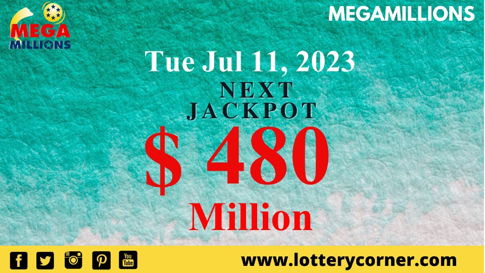 The US Mega Millions next Jackpot on July 11th, 2023 for a Jackpot prize of $480 Million.
Visit our Website https://t.co/dIUz68vQLG
#lottery #lotterywinners #lotteryticket #lotterynumbers #lotteryjackpot #lotterycorner #LotteryResults #lotteryresulttoday #megamillions https://t.co/cTVmhEAVaM
