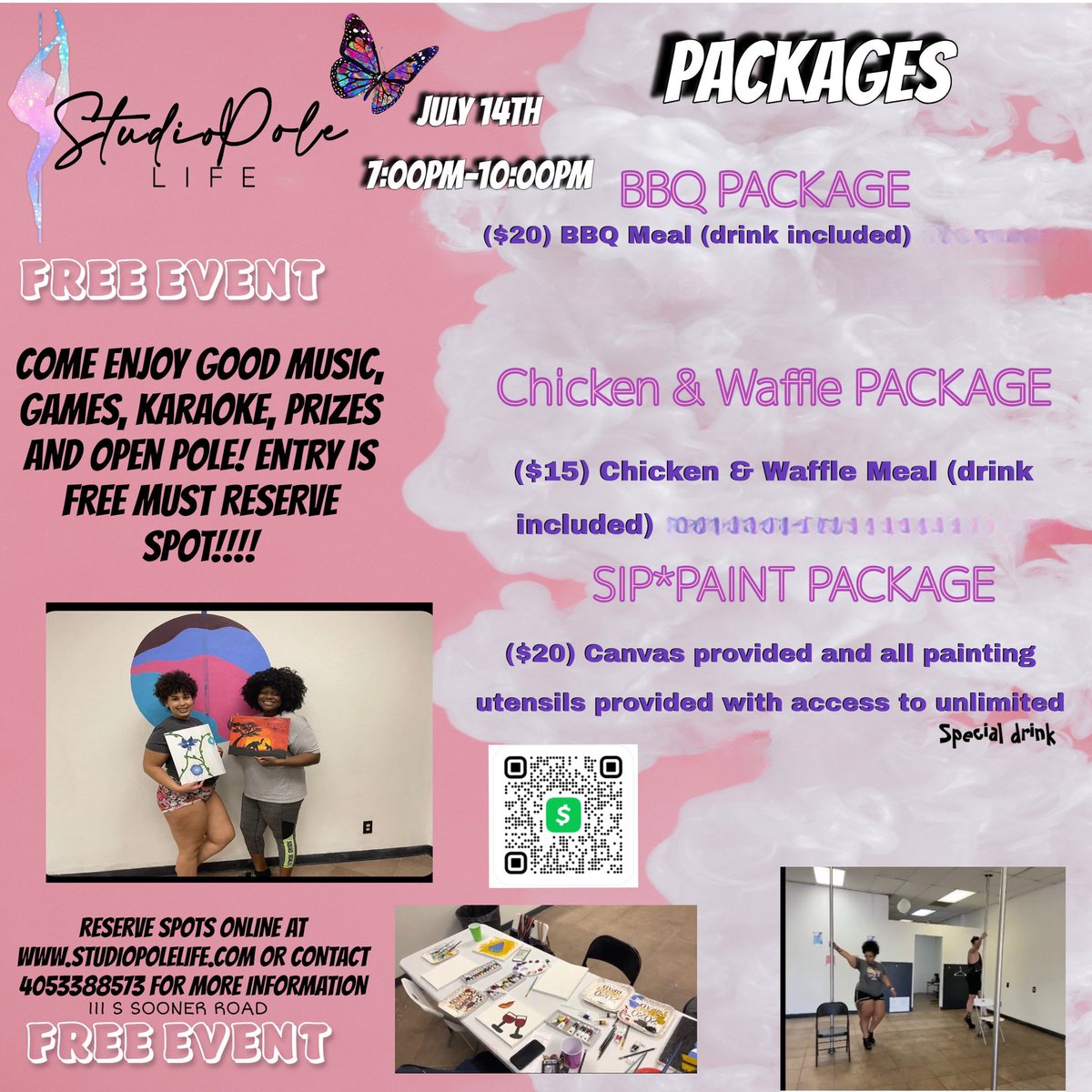studiopolelife's tweet photo. July 14th 7:00pm-10:00pm 🎊🎈 please come join our FREE monthly event!!! 
•MUST RESERVE FREE SPOT ONLINE
•Games/Raffles ⭐️
•Karaoke ⭐️
•OPEN POLE ⭐️
•Prizes⭐️
Event is FREE ‼️ Packages are available for purchase ‼️please reserve spot online 
https://t.co/WA1fPC0TrR ‼️‼️‼️ https://t.co/TYmKDCXsXl