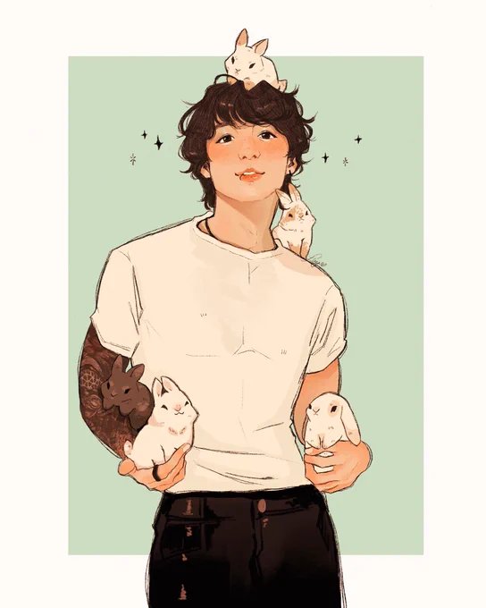 As promised, my evolution of drawing OJO with buns  #Jungkook #JungKook_Seven