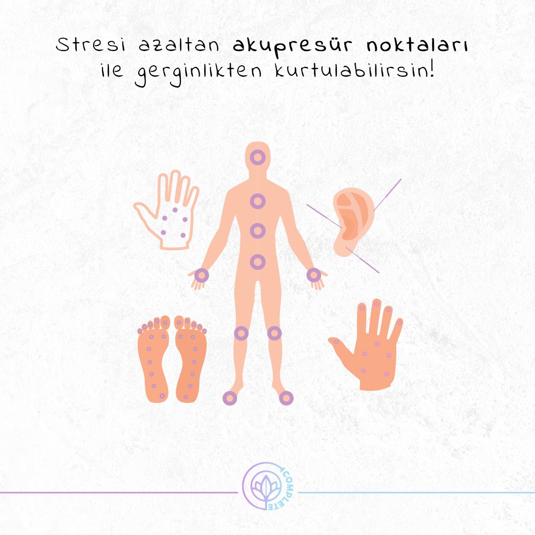 Uzmanlara göre vücutta kan, sinir, lenf ve bağ dokularının buluştuğu yerde yüzlerce akupunktur noktası var. 

Akupresür noktaları olarak bilinen bu noktalar sayesinde kendini daha iyi hissedebilirsin.

#complete #sağlık #bedensağlığı #yaşam