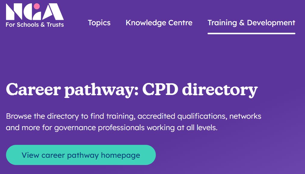 Thinking about upskilling over the summer? Check out CPD options for governance professionals on the NGA career pathway: nga.org.uk/training/gover…
