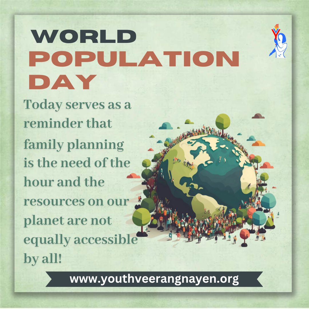 Now is the time to question if our planet can continue to support the increasing population and provide resources to its current inhabitants! 

#WorldPopulationDay
#WorldPopulationDay2023
#YouthVeerangnayen
#SaveEarth