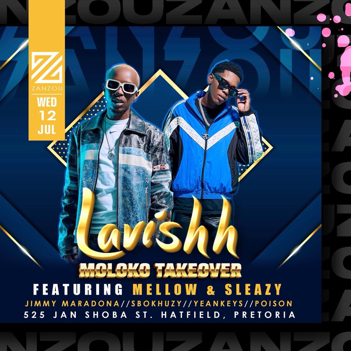 Kg_wamoloko's tweet photo. Tomorrow night its #lavishwednesday @zanzoupta and we taking @Moloko_Menlyn over there. https://t.co/tTDP1VxKwL
