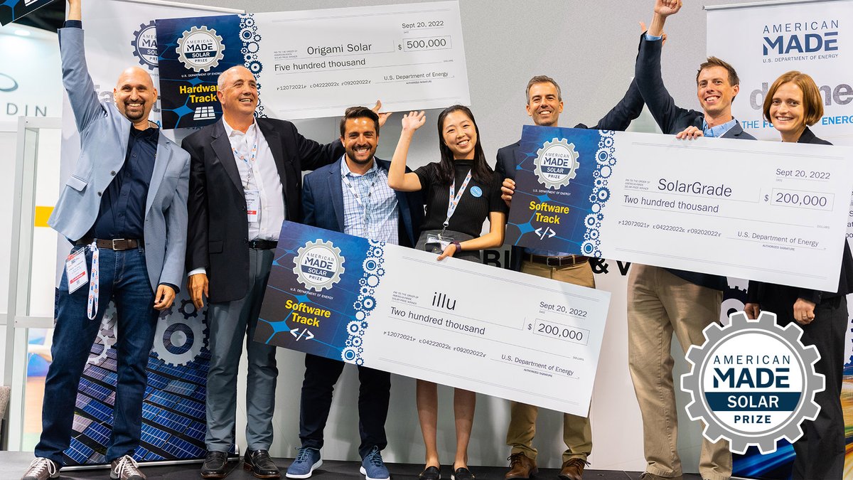 AMCprizes's tweet image. 📆 TODAY: Don’t miss the #AmericanSolar Prize Round 7 informational webinar! Join prize administrators at 12 pm ET to hear how you can win funding to help commercialize your #solar hardware product or software solution. Save your spot: nrel.zoomgov.com/webinar/regist…