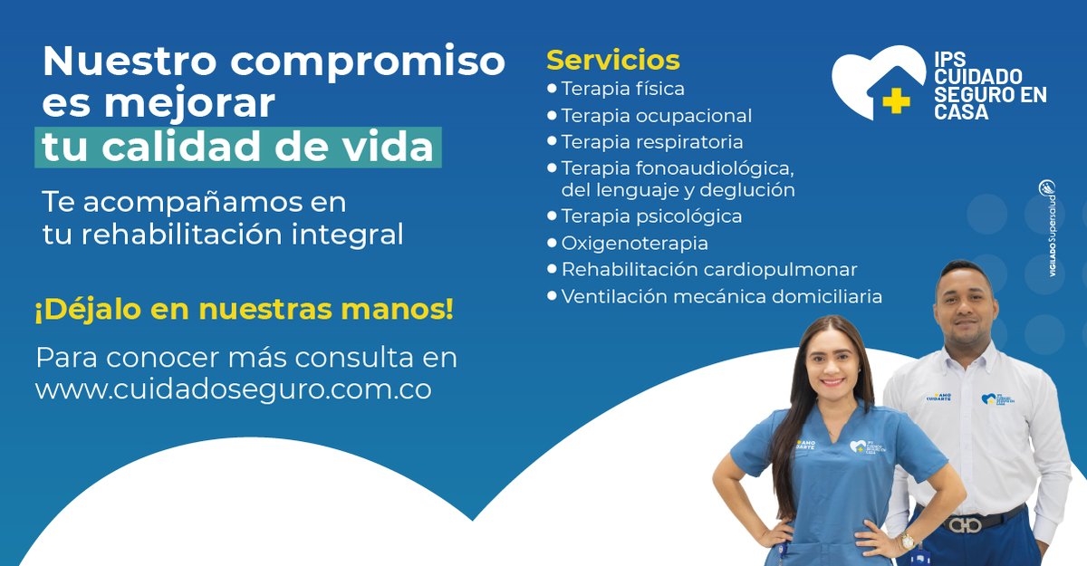 Nuestra misión es mejorar la calidad de vida de nuestros pacientes a través de una atención integral y personalizada.

Ponemos a su disposición una amplia gama de servicios especializados. Para obtener más información, consulta nuestro sitio web en cuidadoseguro.com.co.