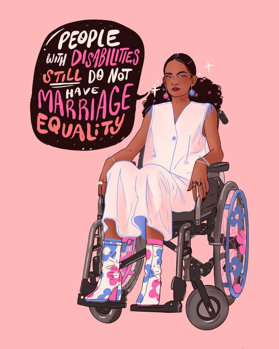 People with disabilities should have the right to marry without losing their income, benefits, or health insurance. No one should be forced to choose between the benefits they need to survive and their partner. ❣️