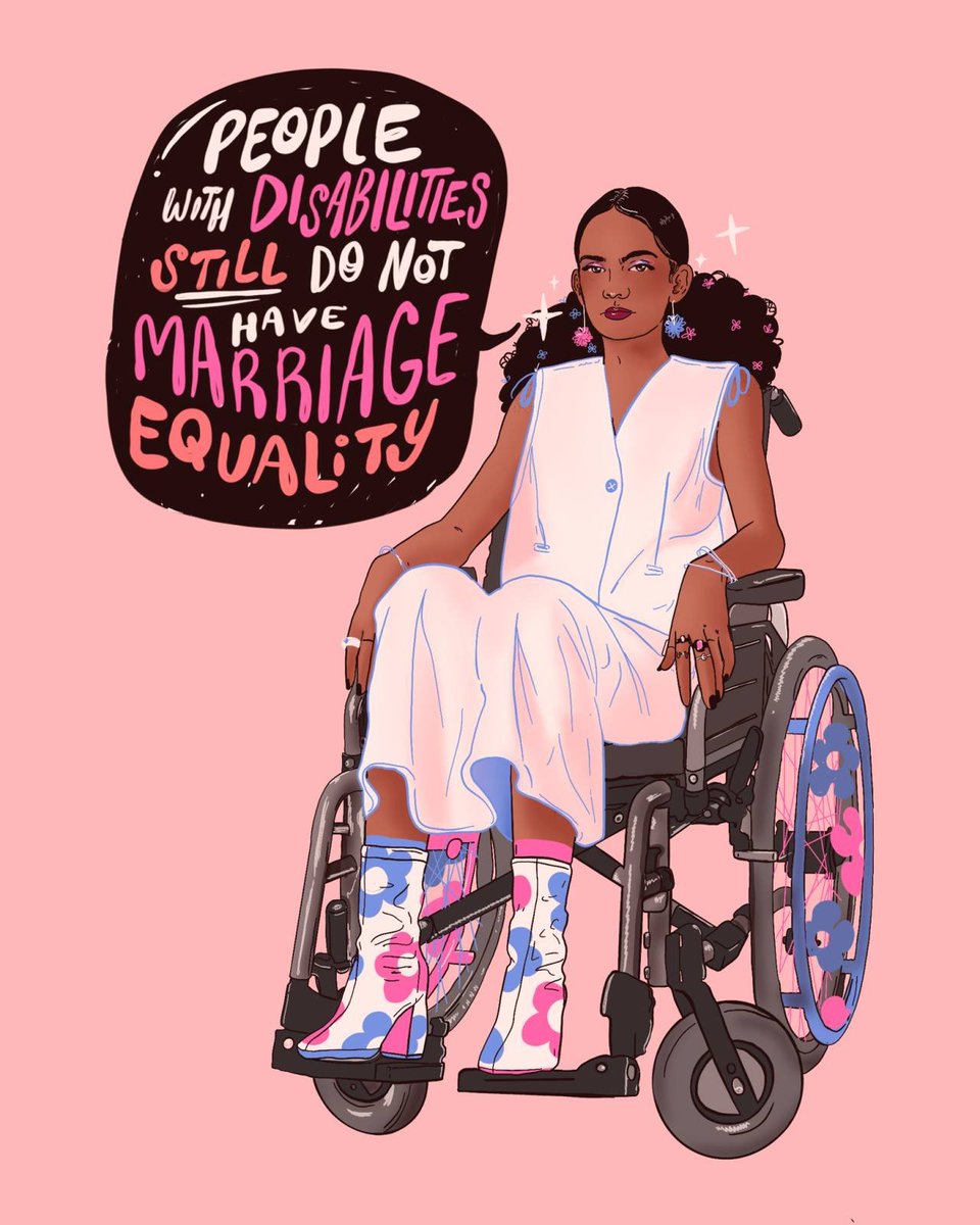 People with disabilities should have the right to marry without losing their income, benefits, or health insurance.

No one should be forced to choose between the benefits they need to survive and their partner. ❣️