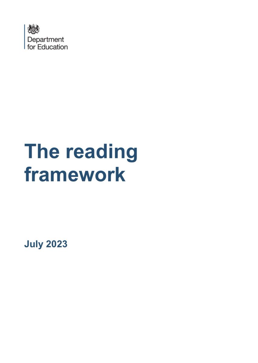 New DfE non-statutory guidance on reading - both in primary and secondary schools - ‘The Reading Framework’ (2023) 

assets.publishing.service.gov.uk/government/upl…