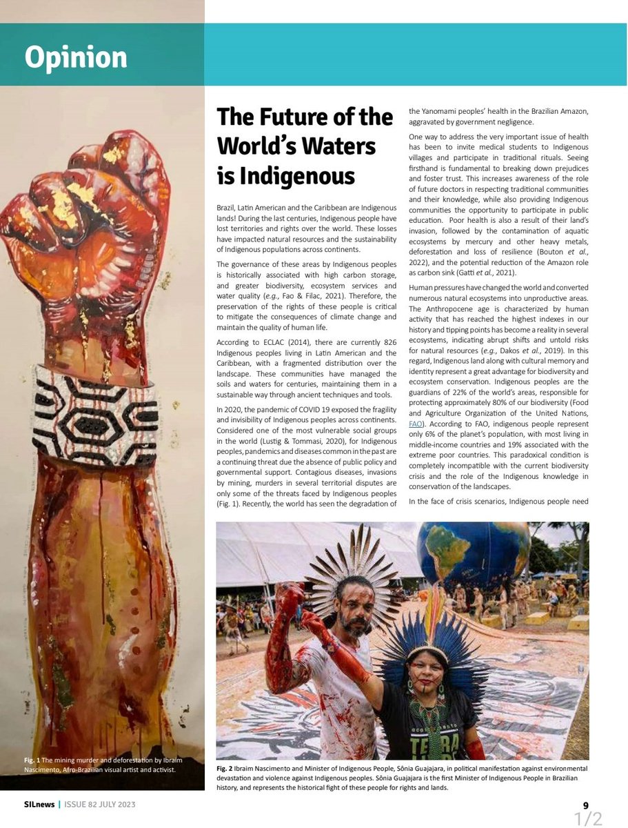 The Future of the World's Waters is Indigenous!! 💧
Read the article written by the Organizing Committee of the SIL 2024 Congress
limnology.org/publications/s…
#Sil
#SILcongress 
#Sil2024
#Limnology 
#Limnologia 
#Water
#IndigenousPeoples
