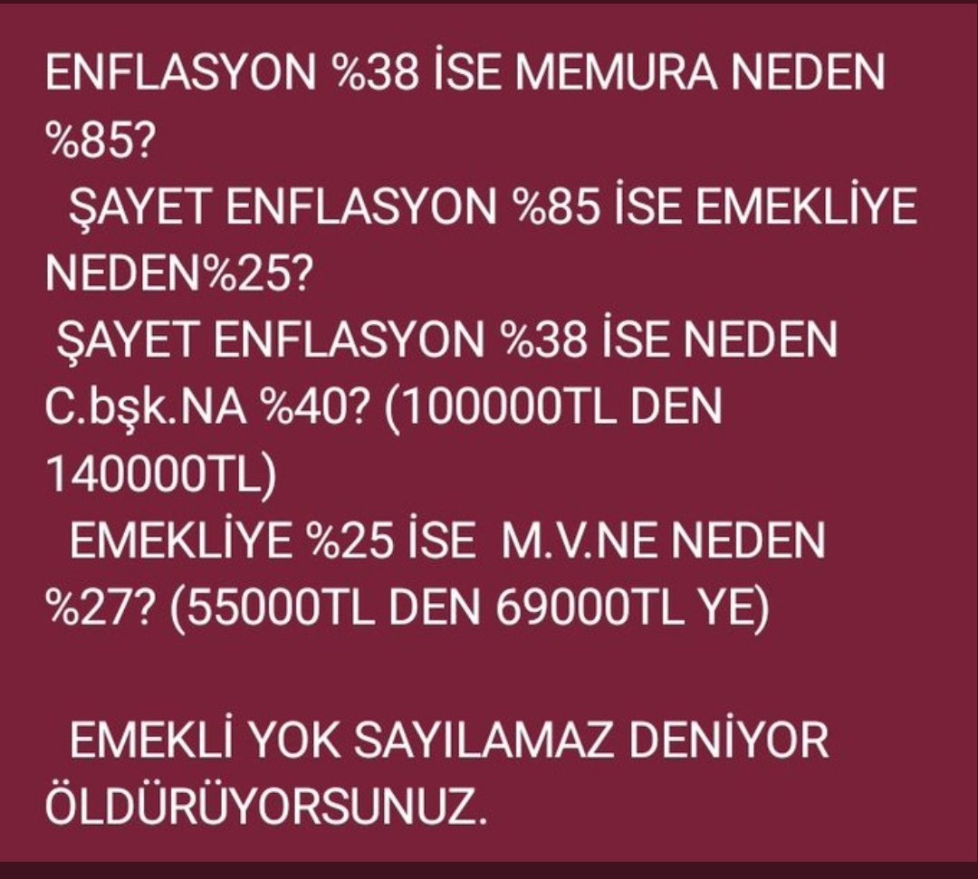 ŞİMDİ DESTEK

YARIN ÇOK GEÇ,
SUSMA❗

Demir Tavında Dövülmeli
SUSMA❗

#emekli yi yok sayamazsınız❗

Devlet Bahçeli 
#emekli #zam #maaş 
#TBMMdeEmekliZAManı