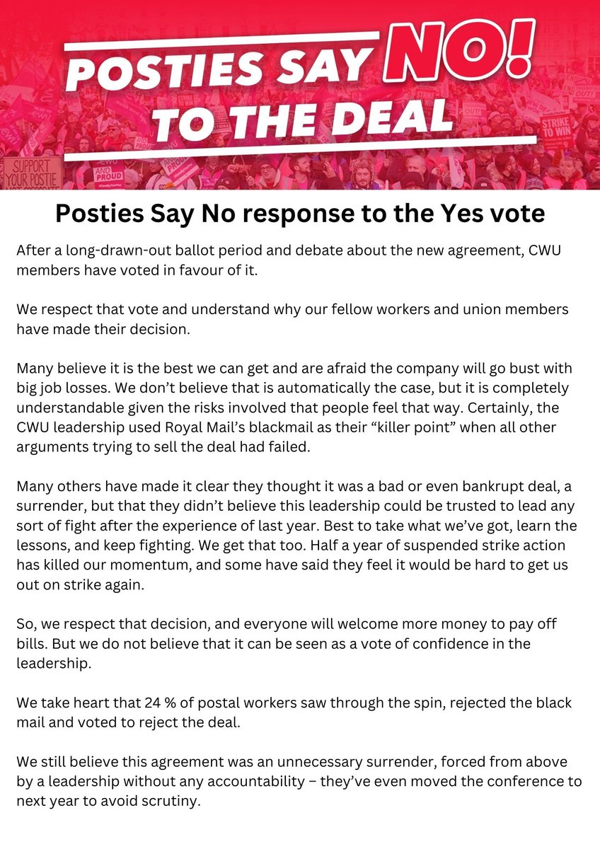 Postal Workers Say No tweet media