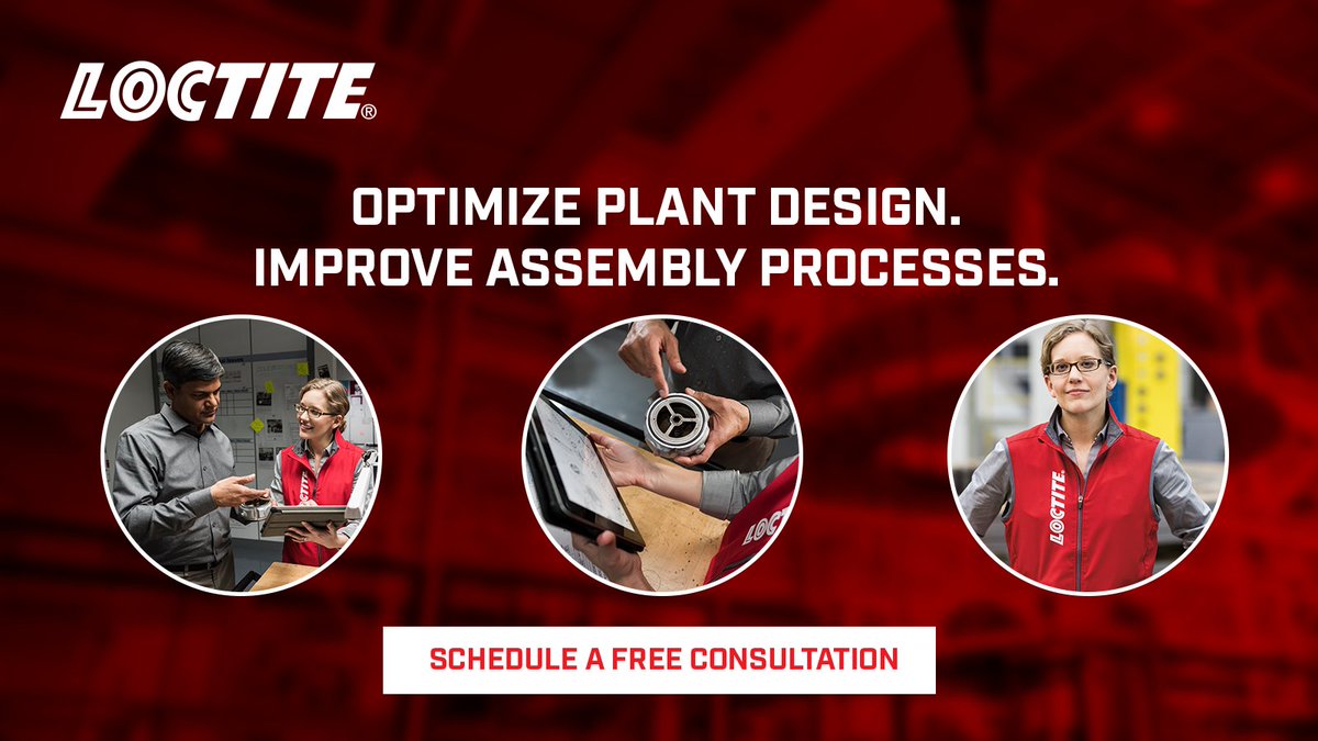 Loctite_NA's tweet photo. Looking for ways to elevate your plant’s assembly process? Schedule a free LOCTITE® consultation with our team! 

LOCTITE® experts offer a variety of services to optimize your plant design and tackle manufacturing challenges.

Book a free service today! https://t.co/zslcDFovd8 https://t.co/KKFnWCm9vH