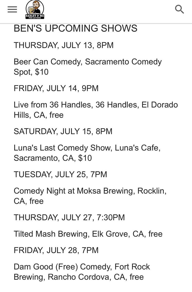 Hella shows. Including two new ones for me (via <a href="/barleyandmepod/">Barley & Me Pod-uctions</a>) at the Comedy Spot and Moksa Brewing.
